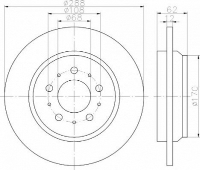 HELLA PAGID 8dd355113021 -  Тормозной диск